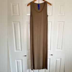 Kit and Ace beige maxi dress with slit | Medium